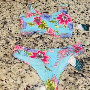 Floral Blue Bikini Set